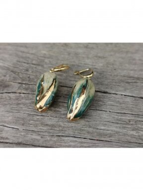 Keraminiai auskarai „Žali žiedai“