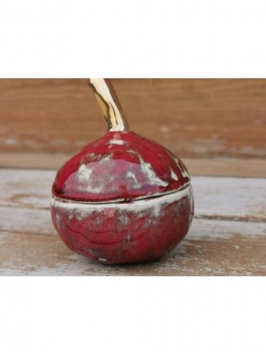 Keramikos dėžutė „Auksuotas raudonas obuoliukas“