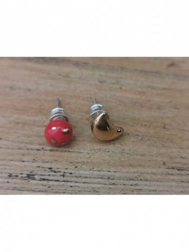 Keraminiai auskarėliai „raudonas ir mėnulis“ 1